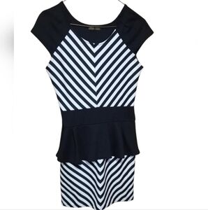 Vintage Zigzag Peplum Dress